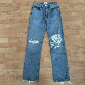Agolde Straight Leg Pinch Waist Jeans Size 25 Light Distressed